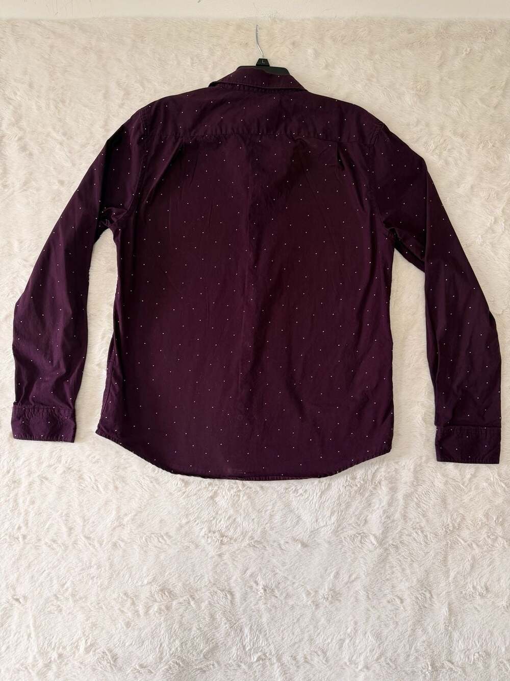 Cactus Man Ricky Singh Mens Shirt Large Maroon Burgundy Micro Dot Button - Picture 8 of 8